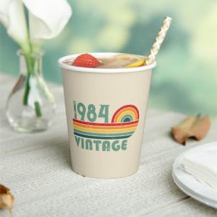 Personalised vintage 40th birthday gifts paper cups