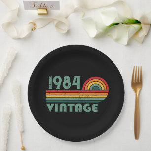 Personalised vintage 40th birthday gifts paper plate