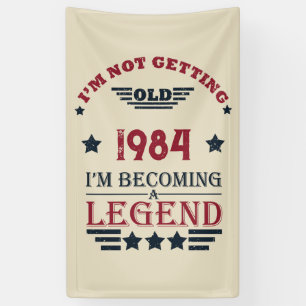 Personalised vintage 40th birthday gifts red banner