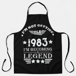 Personalised vintage 40th birthday gifts white apron