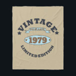 Personalised vintage 45th birthday gift fleece blanket<br><div class="desc">You can add some originality to your wardrobe collection with this vintage classic birthday graphic design with awesome typography font lettering; It is a great gift for men, women, husbands, wife, girlfriend, and boyfriend who will love this one-of-a-kind artwork. The best and most fun holiday present for your happy birthday...</div>