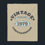 Personalised vintage 45th birthday gift fleece blanket<br><div class="desc">You can add some originality to your wardrobe collection with this vintage classic birthday graphic design with awesome typography font lettering; It is a great gift for men, women, husbands, wife, girlfriend, and boyfriend who will love this one-of-a-kind artwork. The best and most fun holiday present for your happy birthday...</div>