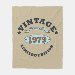 Personalised vintage 45th birthday gift fleece blanket