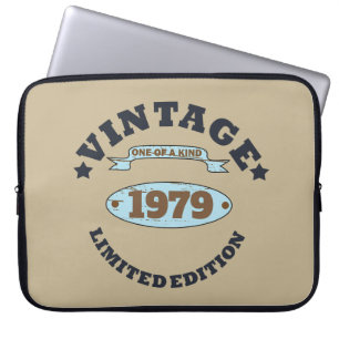 Personalised vintage 45th birthday gift laptop sleeve