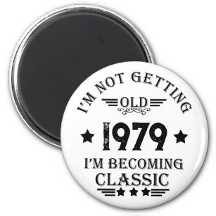 Personalised vintage 45th birthday gift magnet