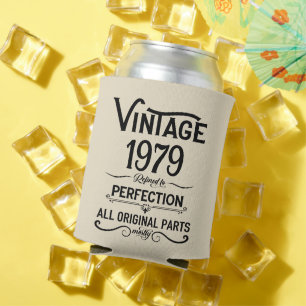 Personalised vintage 45th birthday gifts black can cooler