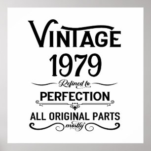 Personalised vintage 45th birthday gifts black poster