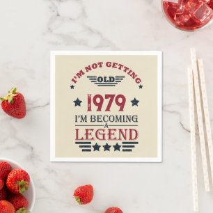 Personalised vintage 45th birthday party napkin