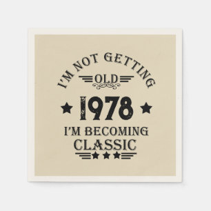 Personalised vintage 45th birthday party napkin