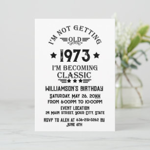 Personalised vintage 50th birthday cocktail party invitation