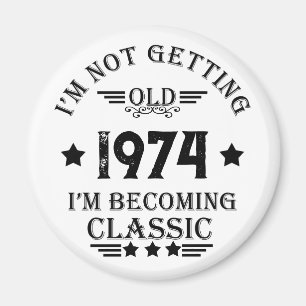 Personalised vintage 50th birthday party magnet