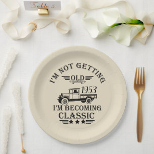 personalised vintage 50th birthday party paper plate