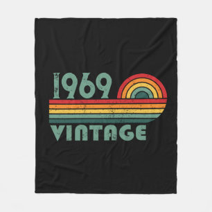 Personalised vintage 55th birthday gifts fleece blanket