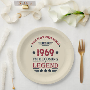 Personalised vintage 55th birthday gifts paper plate