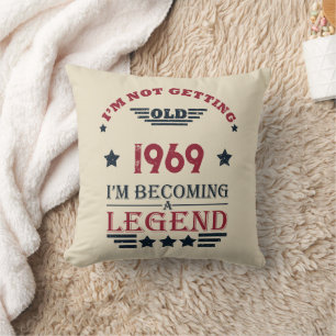 Personalised vintage 55th birthday party cushion