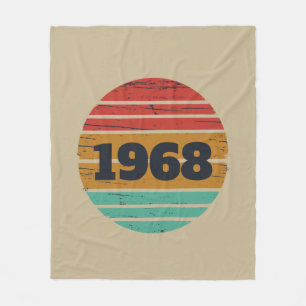 Personalised vintage 55th birthday party fleece blanket