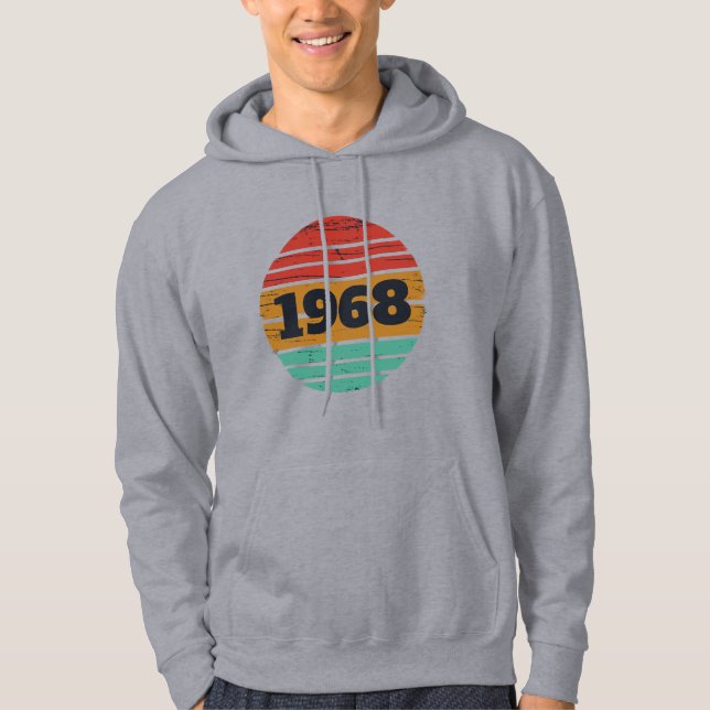 Personalised vintage 55th birthday party hoodie (Front)