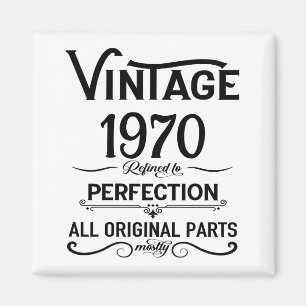 Personalised vintage 55th birthday party magnet