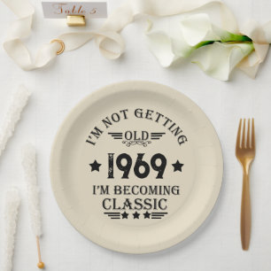 Personalised vintage 55th birthday party paper plate