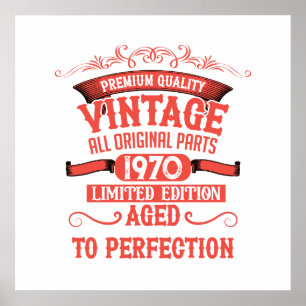 Personalised vintage 55th birthday party poster