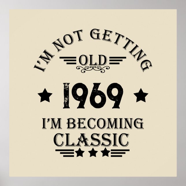 Personalised vintage 55th birthday party poster (Front)