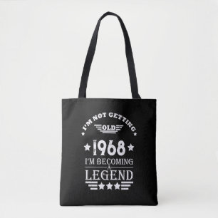 Personalised vintage 55th birthday party tote bag
