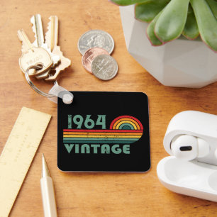 Personalised vintage 60th birthday gifts key ring