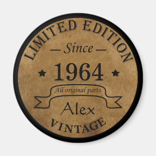 Personalised vintage 60th birthday gifts magnet