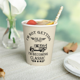 Personalised vintage 60th birthday gifts paper cups