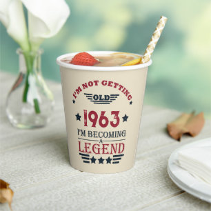 Personalised vintage 60th birthday gifts paper cups