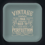 Personalised vintage 60th birthday whiskey themed paper plate<br><div class="desc">You can add some originality to your wardrobe collection with this vintage classic birthday graphic design with awesome typography font lettering. It is a great gift idea for men, women, husbands, wives, girlfriends, and boyfriends who will love this one-of-a-kind artwork. It is the best amazing and fun holiday present for...</div>