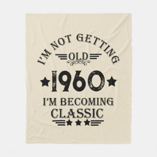 Personalised vintage 65th birthday gift fleece blanket