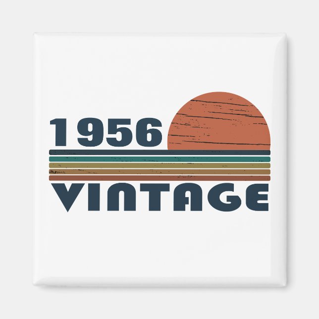 Personalised vintage 65th birthday gift magnet (Front)