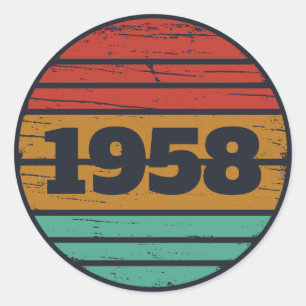 Personalised vintage 65th birthday gifts classic round sticker