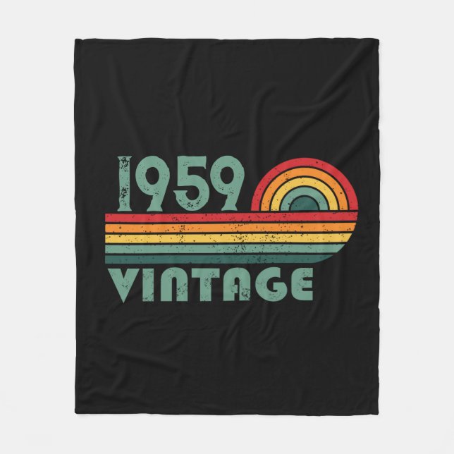 Personalised vintage 65th birthday gifts fleece blanket (Front)