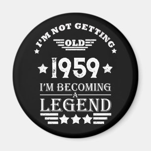 Personalised vintage 65th birthday gifts white magnet