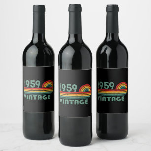 Personalised vintage 65th birthday gifts wine label