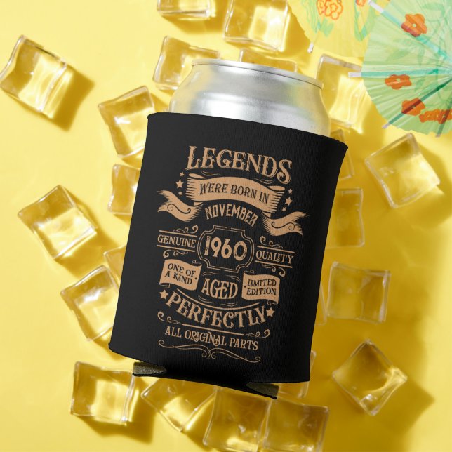 Personalised vintage 65th birthday legends gifts can cooler (In Situ Summer)