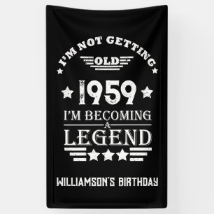 Personalised vintage 65th birthday party banner