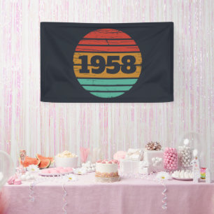 Personalised vintage 65th birthday party banner