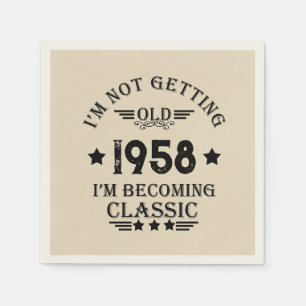 Personalised vintage 65th birthday party napkin