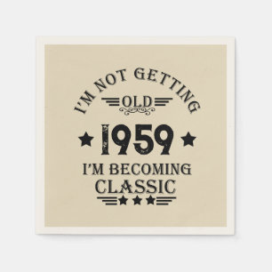 Personalised vintage 65th birthday party napkin