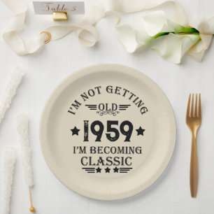 Personalised vintage 65th birthday party paper plate