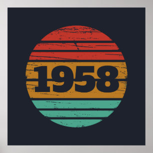 Personalised vintage 65th birthday party poster