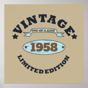 Personalised vintage 65th birthday party poster