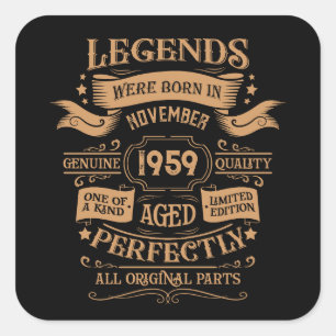 Personalised vintage 65th birthday whiskey party square sticker
