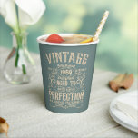 Personalised vintage 65th birthday whiskey themed paper cups<br><div class="desc">You can add some originality to your wardrobe collection with this vintage classic birthday graphic design with awesome typography font lettering. It is a great gift idea for men, women, husbands, wives, girlfriends, and boyfriends who will love this one-of-a-kind artwork. It is the best amazing and fun holiday present for...</div>