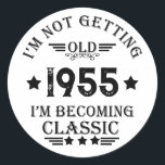 Personalised vintage 70th birthday  classic round sticker<br><div class="desc">Make your birthday special with this unique design. Add a touch of sophisticated elegance to your birthday celebration with our exquisite, one-of-a-kind designs. These graphics bring sophistication and originality to any product, creating a memorable and stylish gift. They are perfect for those who appreciate a touch of timeless glamour on...</div>