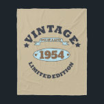 Personalised vintage 70th birthday fleece blanket<br><div class="desc">Add some originality with this limited edition,  premium-quality,  and unique vintage-looking birthday graphic design featuring cool typography. It's a great gift idea for men,  women,  husbands,  wives,  girlfriends,  and boyfriends who will appreciate this one-of-a-kind piece of art. A fun and memorable holiday gift for your birthday celebration.</div>