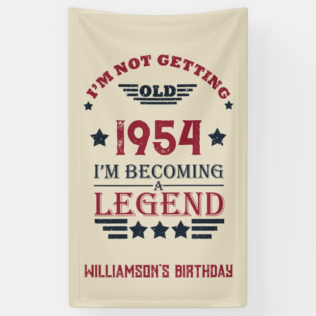 Personalised vintage 70th birthday gifts banner (Vertical)